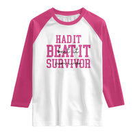 Breast Cancer Support Raglan Shirt Had it Beat it Survivor Gift TS10