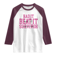 Breast Cancer Support Raglan Shirt Had it Beat it Survivor Gift TS10