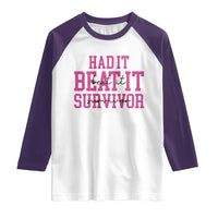 Breast Cancer Support Raglan Shirt Had it Beat it Survivor Gift TS10