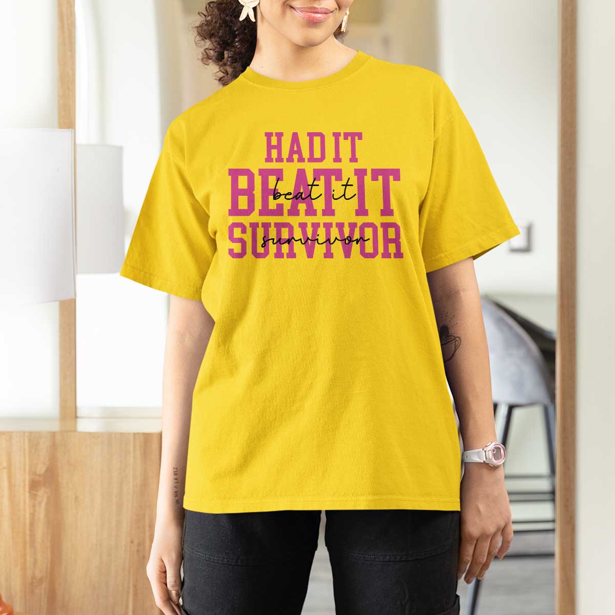 Breast Cancer Support T Shirt For Women Had it Beat it Survivor Gift TS10