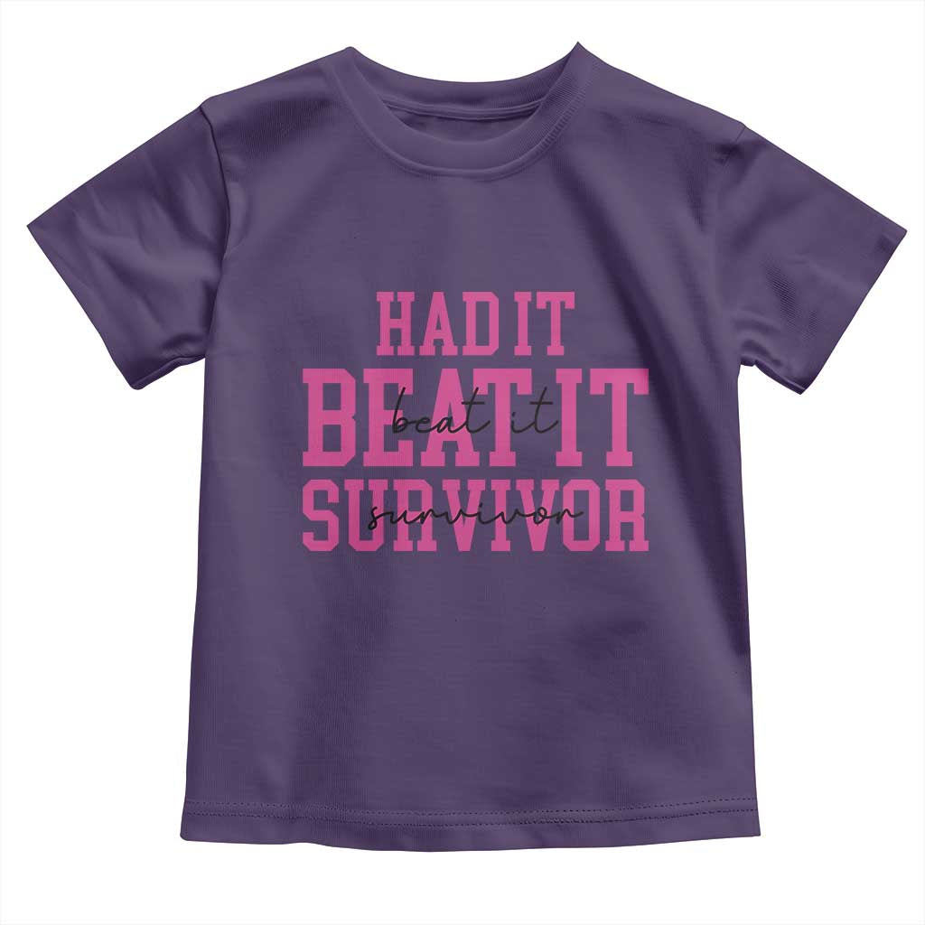 Breast Cancer Support Toddler T Shirt Had it Beat it Survivor Gift TS10