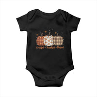 Grateful Thankful Blessed Pumpkin Baby Onesie Hello Thanksgiving Cozy Fall Autumn Rustic - Wonder Print Shop