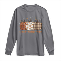 Grateful Thankful Blessed Pumpkin Long Sleeve Shirt Hello Thanksgiving Cozy Fall Autumn Rustic - Wonder Print Shop