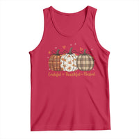 Grateful Thankful Blessed Pumpkin Tank Top Hello Thanksgiving Cozy Fall Autumn Rustic - Wonder Print Shop