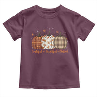 Grateful Thankful Blessed Pumpkin Toddler T Shirt Hello Thanksgiving Cozy Fall Autumn Rustic - Wonder Print Shop