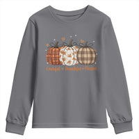 Grateful Thankful Blessed Pumpkin Youth Sweatshirt Hello Thanksgiving Cozy Fall Autumn Rustic - Wonder Print Shop