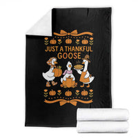 Just a Thankful Goose Throw Blanket Thanksgiving Silly Gooses - Wonder Print Shop