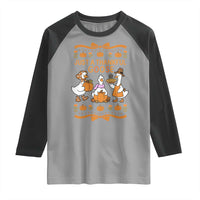 Just a Thankful Goose Raglan Shirt Thanksgiving Silly Gooses - Wonder Print Shop