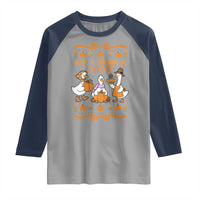 Just a Thankful Goose Raglan Shirt Thanksgiving Silly Gooses - Wonder Print Shop