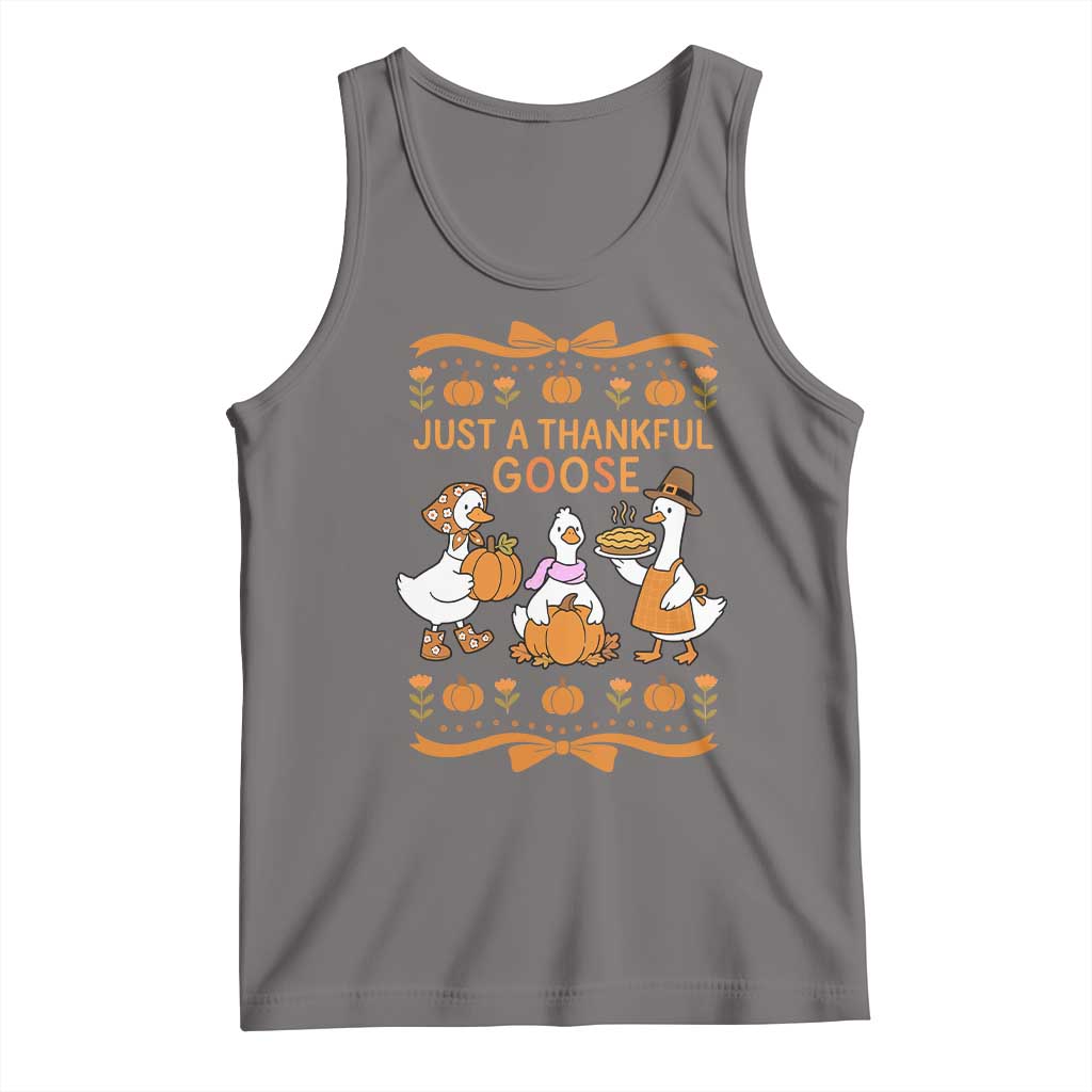 Just a Thankful Goose Tank Top Thanksgiving Silly Gooses - Wonder Print Shop