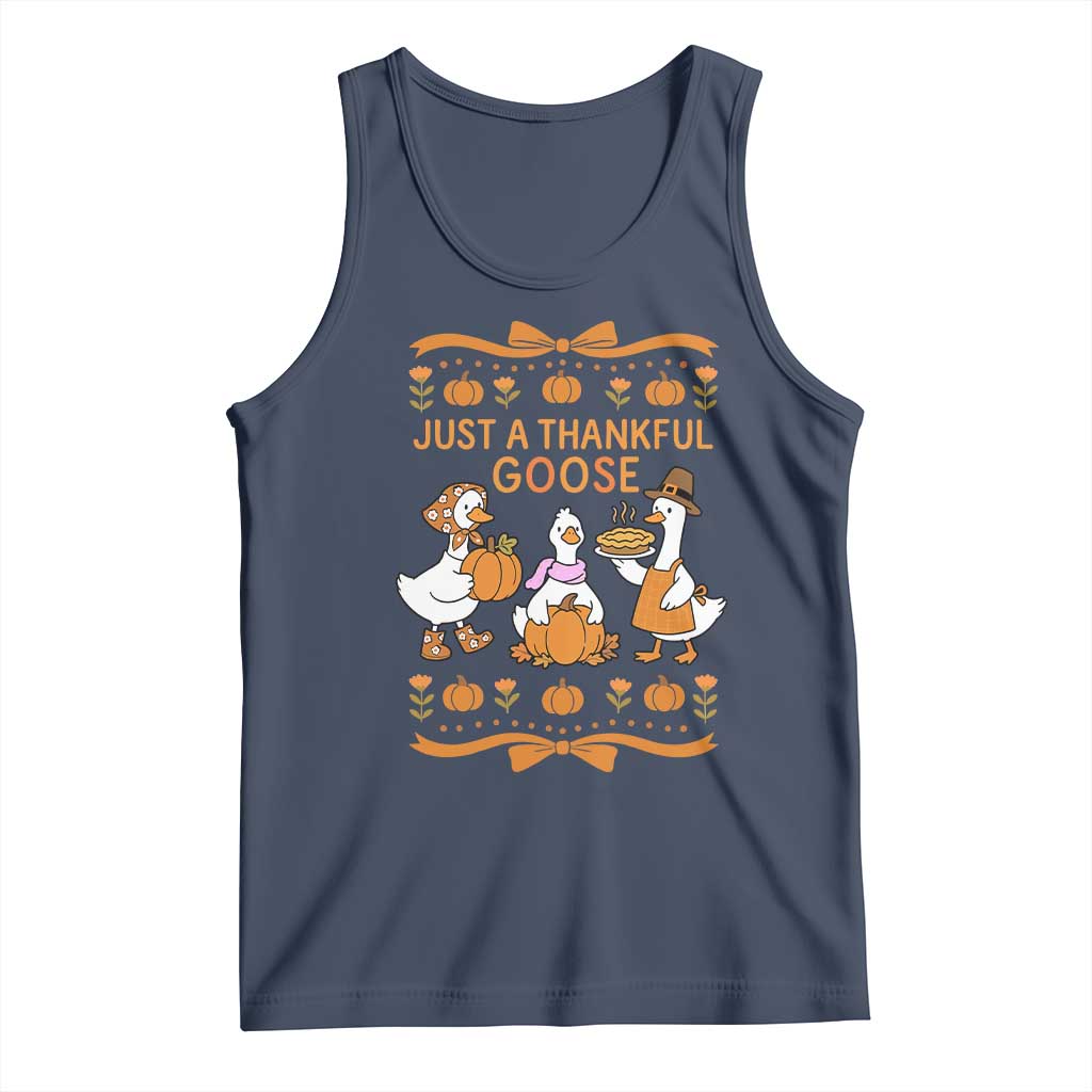 Just a Thankful Goose Tank Top Thanksgiving Silly Gooses - Wonder Print Shop