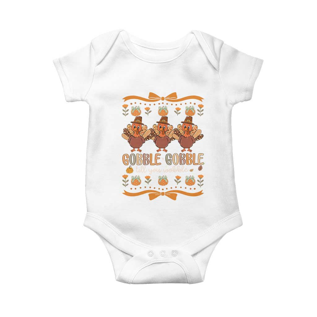 Gobble Gobble Till You Wobble Baby Onesie Funny Thanksgiving Turkey - Wonder Print Shop