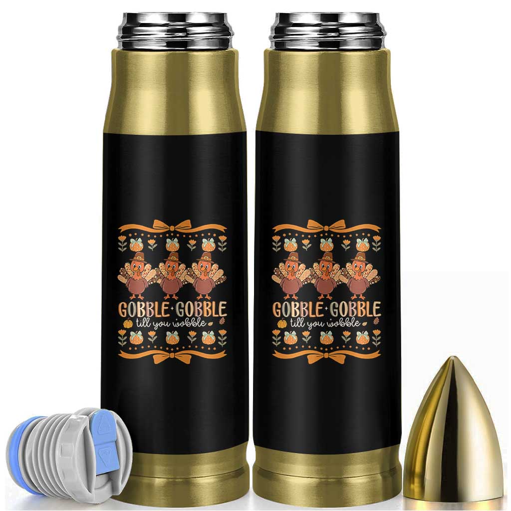 Gobble Gobble Till You Wobble Bullet Tumbler Funny Thanksgiving Turkey - Wonder Print Shop