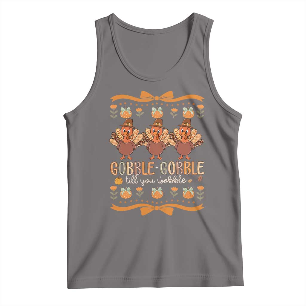 Gobble Gobble Till You Wobble Tank Top Funny Thanksgiving Turkey - Wonder Print Shop