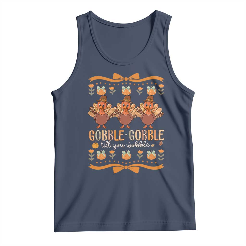 Gobble Gobble Till You Wobble Tank Top Funny Thanksgiving Turkey - Wonder Print Shop