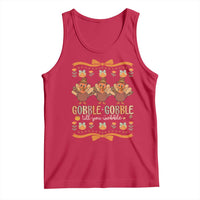 Gobble Gobble Till You Wobble Tank Top Funny Thanksgiving Turkey - Wonder Print Shop