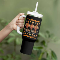 Gobble Gobble Till You Wobble Tumbler With Handle Funny Thanksgiving Turkey - Wonder Print Shop