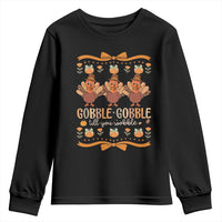Gobble Gobble Till You Wobble Youth Sweatshirt Funny Thanksgiving Turkey - Wonder Print Shop