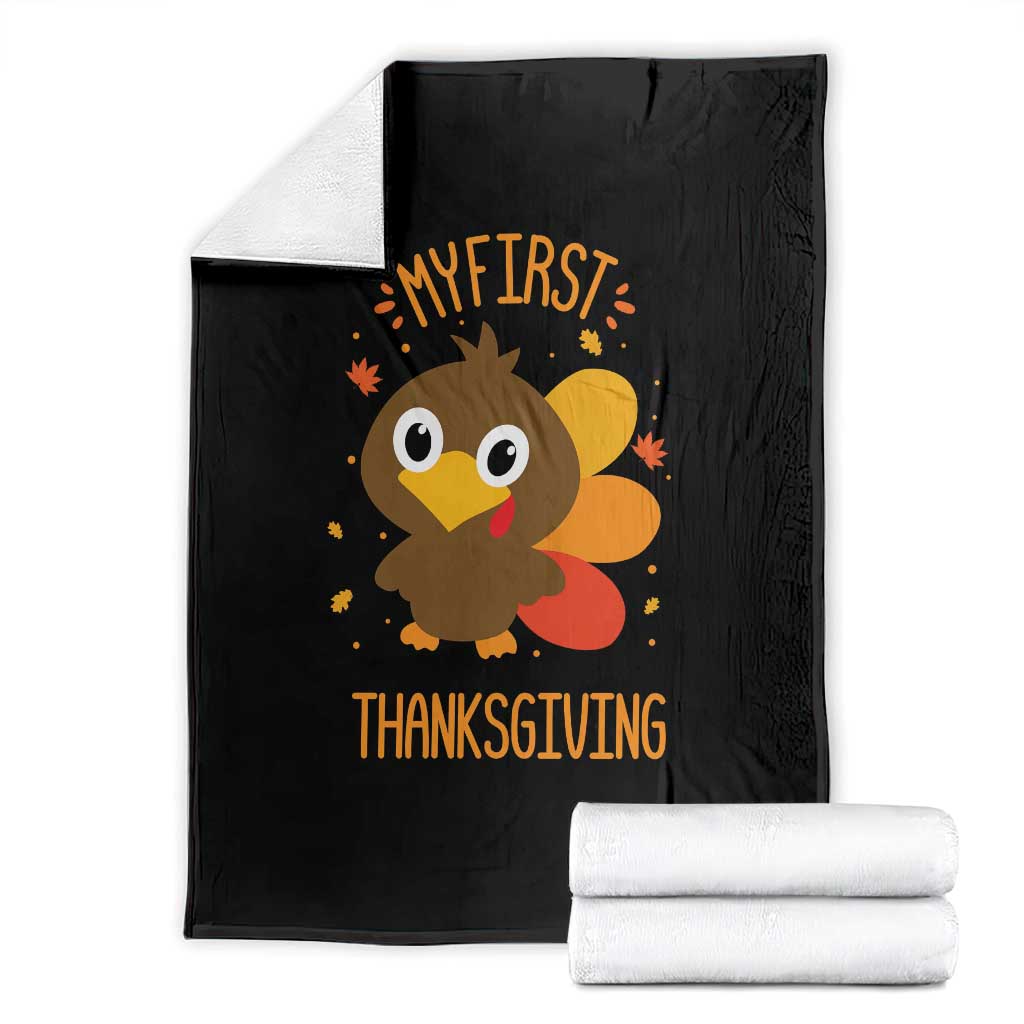 My First Thanksgiving Throw Blanket Funny Thanksgiving Turkey - Wonder Print Shop
