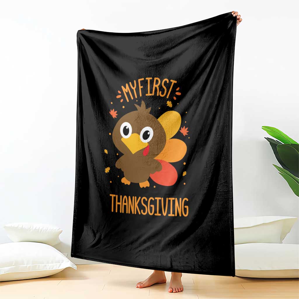 My First Thanksgiving Throw Blanket Funny Thanksgiving Turkey - Wonder Print Shop