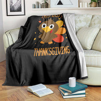 My First Thanksgiving Throw Blanket Funny Thanksgiving Turkey - Wonder Print Shop