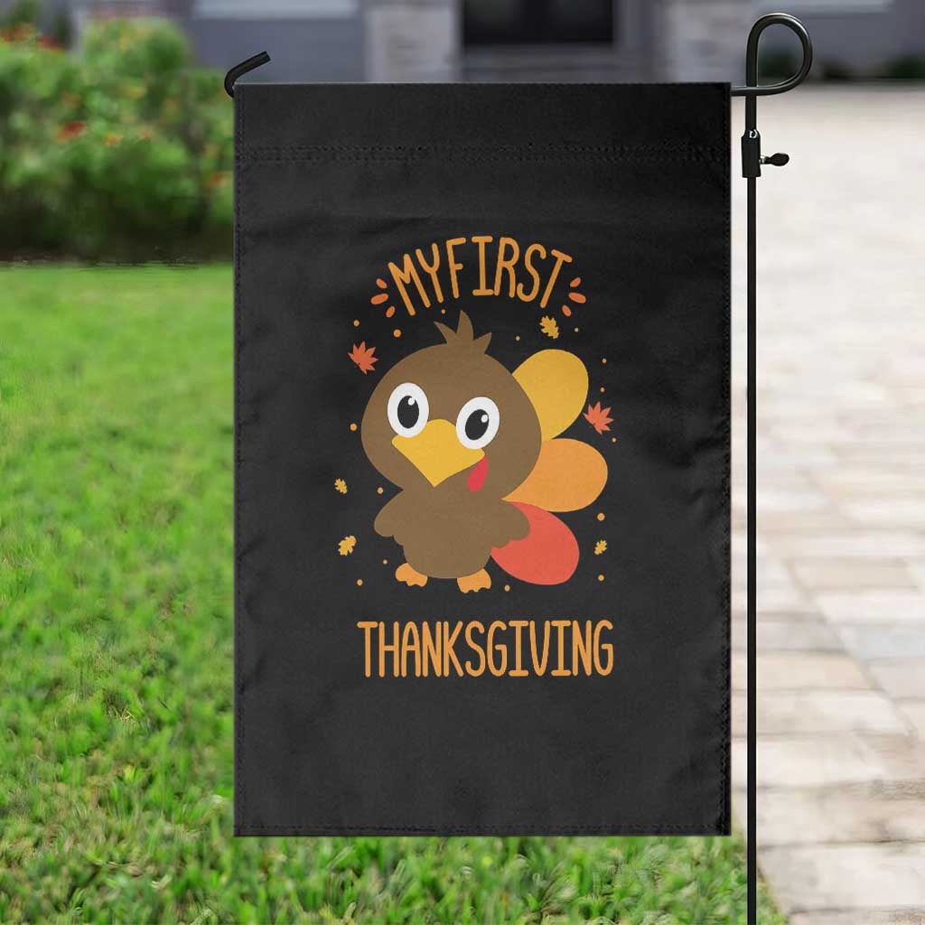 My First Thanksgiving Garden Flag Funny Thanksgiving Turkey - Wonder Print Shop