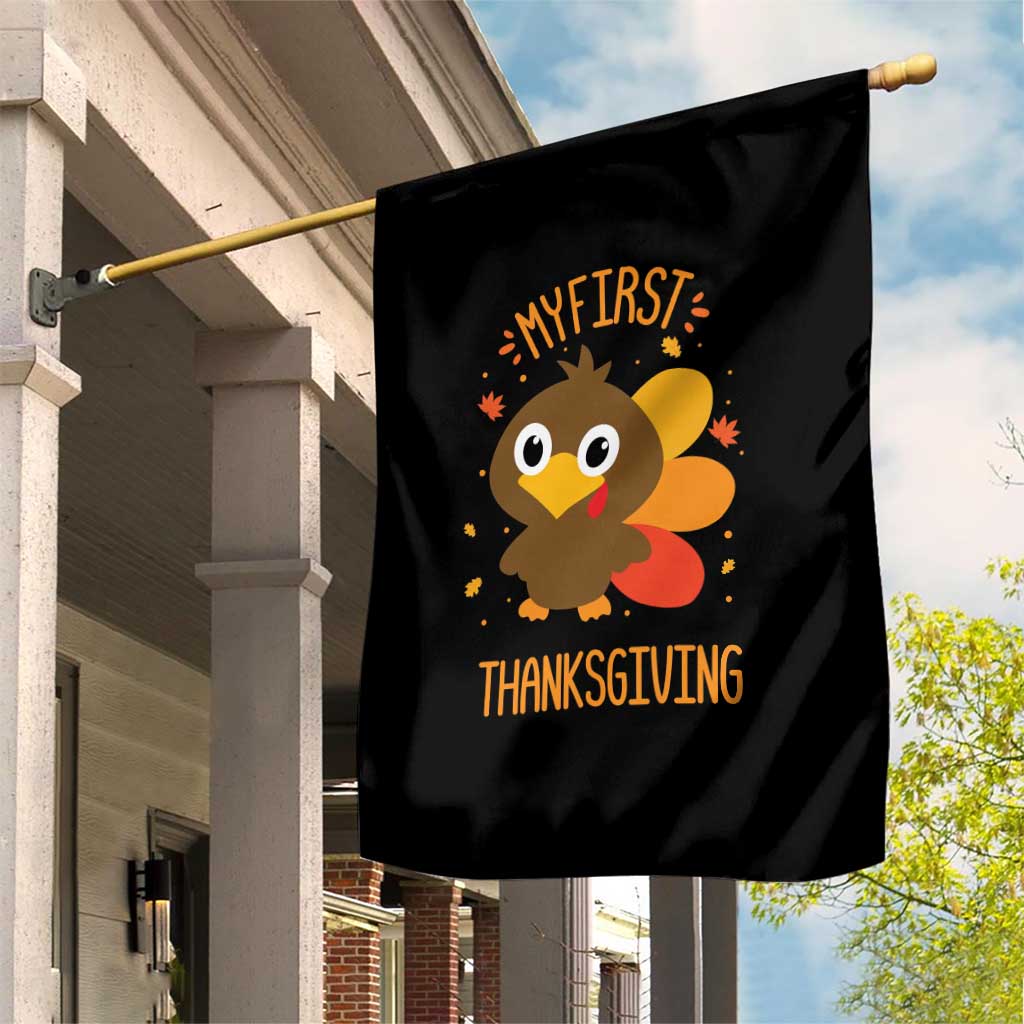 My First Thanksgiving Garden Flag Funny Thanksgiving Turkey - Wonder Print Shop