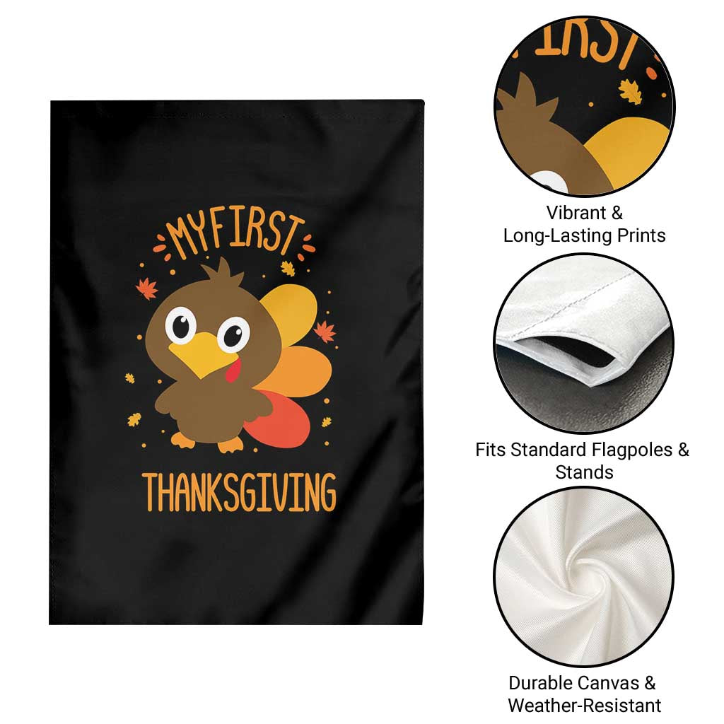 My First Thanksgiving Garden Flag Funny Thanksgiving Turkey - Wonder Print Shop