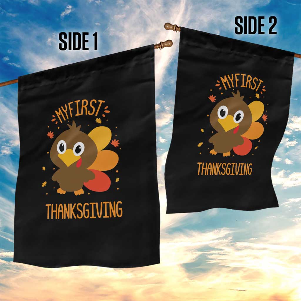 My First Thanksgiving Garden Flag Funny Thanksgiving Turkey - Wonder Print Shop