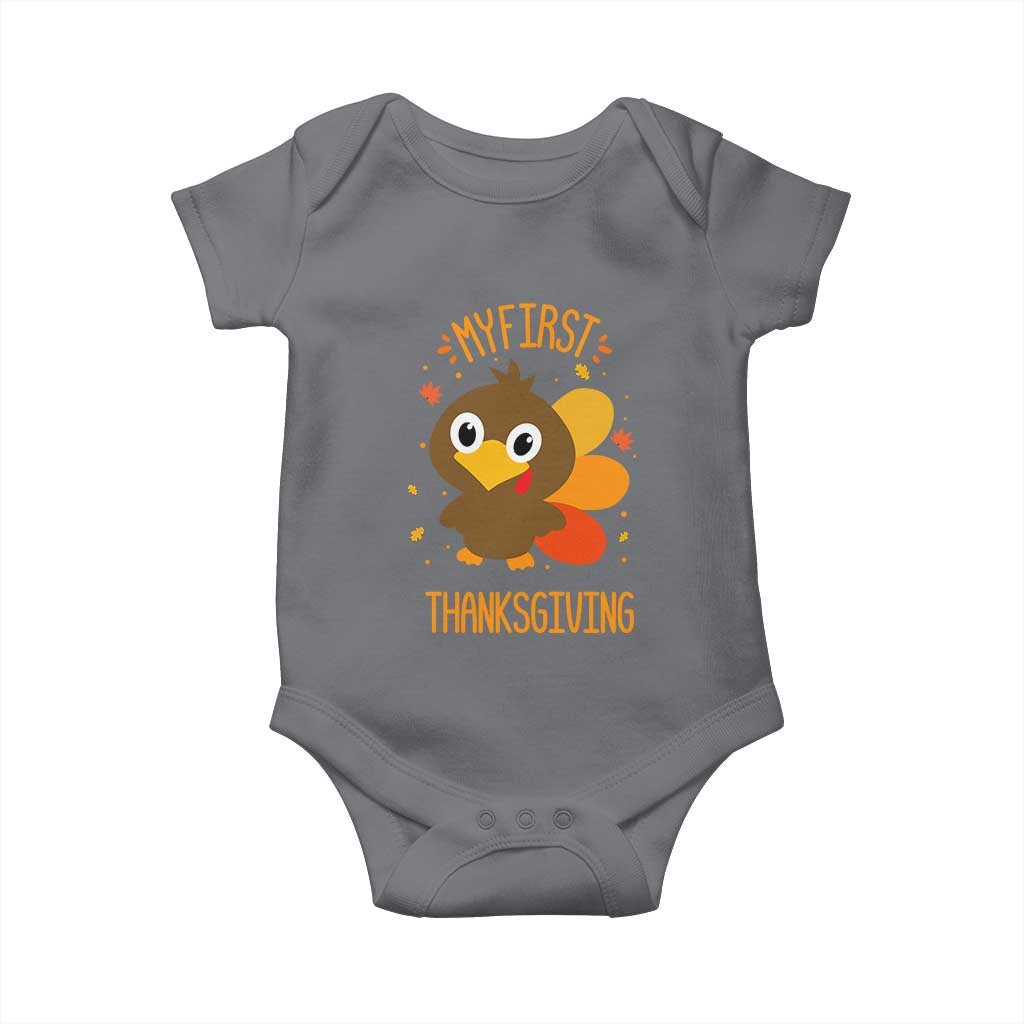 My First Thanksgiving Baby Onesie Funny Thanksgiving Turkey - Wonder Print Shop