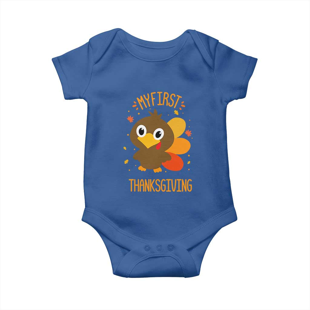 My First Thanksgiving Baby Onesie Funny Thanksgiving Turkey - Wonder Print Shop