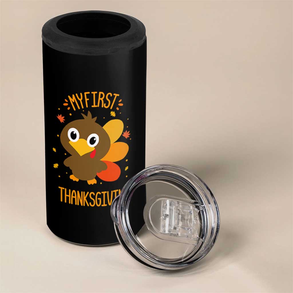 My First Thanksgiving 4 in 1 Can Cooler Tumbler Funny Thanksgiving Turkey - Wonder Print Shop