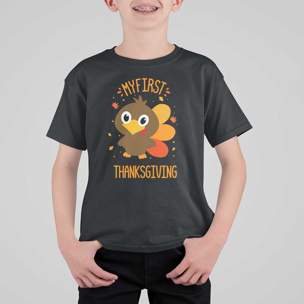 My First Thanksgiving T Shirt For Kid Funny Thanksgiving Turkey - Wonder Print Shop