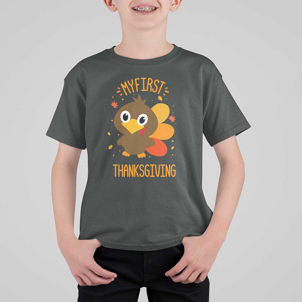 My First Thanksgiving T Shirt For Kid Funny Thanksgiving Turkey - Wonder Print Shop