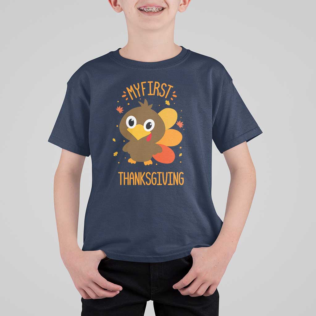 My First Thanksgiving T Shirt For Kid Funny Thanksgiving Turkey - Wonder Print Shop