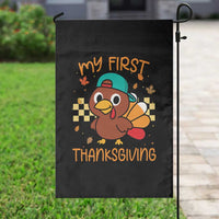 My First Thanksgiving Garden Flag Funny Newborn Thanksgiving Turkey Boys - Wonder Print Shop