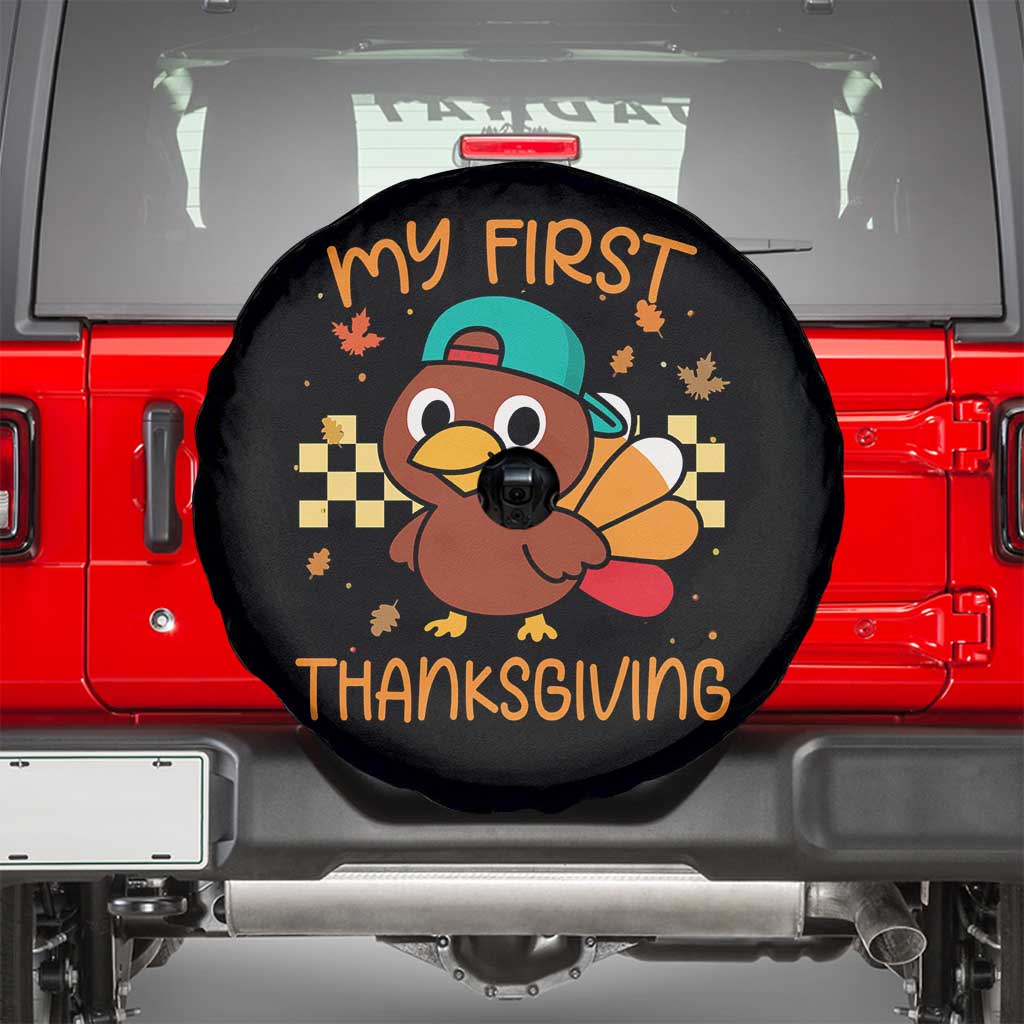 My First Thanksgiving Spare Tire Cover Funny Newborn Thanksgiving Turkey Boys - Wonder Print Shop