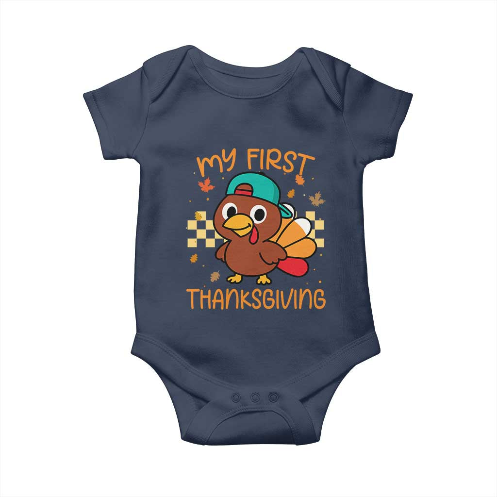 My First Thanksgiving Baby Onesie Funny Newborn Thanksgiving Turkey Boys - Wonder Print Shop
