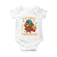 My First Thanksgiving Baby Onesie Funny Newborn Thanksgiving Turkey Boys - Wonder Print Shop