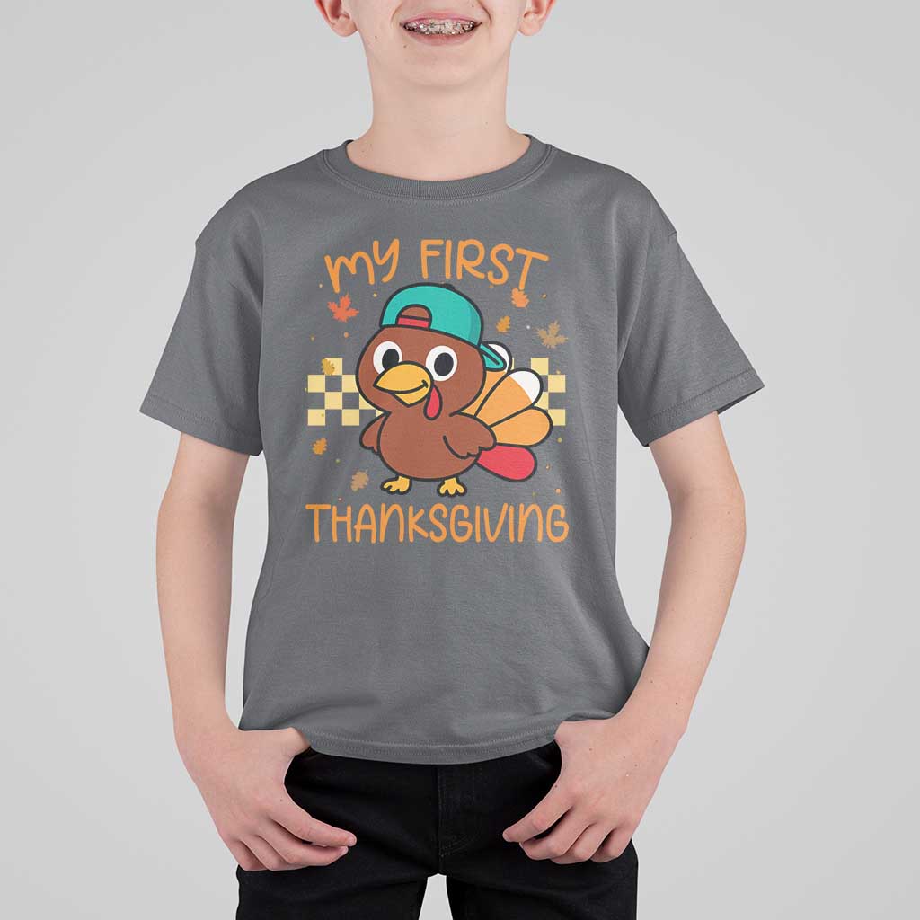 My First Thanksgiving T Shirt For Kid Funny Newborn Thanksgiving Turkey Boys - Wonder Print Shop