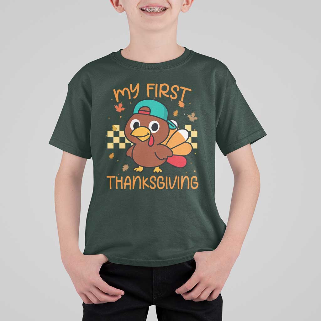My First Thanksgiving T Shirt For Kid Funny Newborn Thanksgiving Turkey Boys - Wonder Print Shop