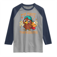 My First Thanksgiving Raglan Shirt Funny Newborn Thanksgiving Turkey Boys - Wonder Print Shop