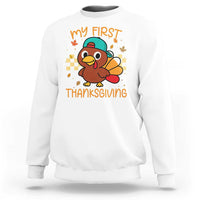 My First Thanksgiving Sweatshirt Funny Newborn Thanksgiving Turkey Boys - Wonder Print Shop