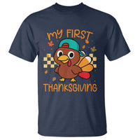 My First Thanksgiving T Shirt Funny Newborn Thanksgiving Turkey Boys - Wonder Print Shop
