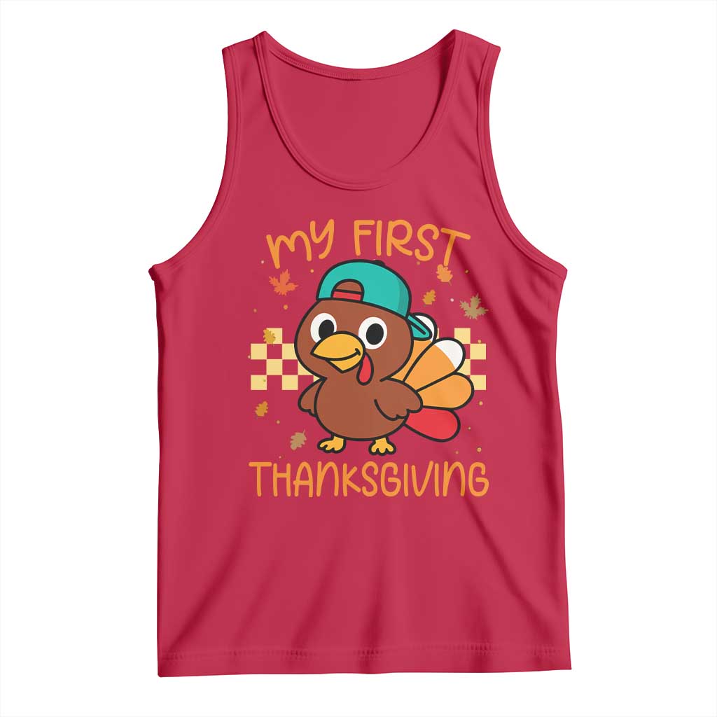 My First Thanksgiving Tank Top Funny Newborn Thanksgiving Turkey Boys - Wonder Print Shop