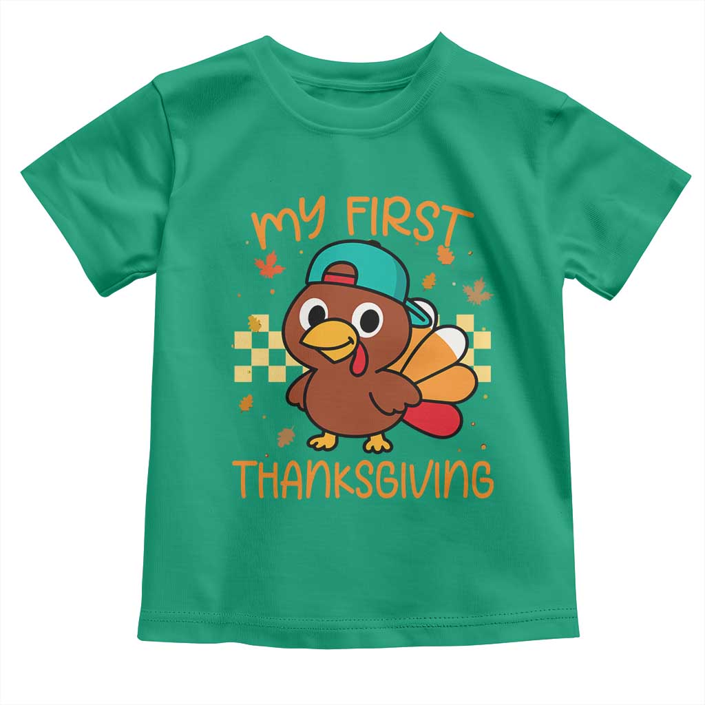 My First Thanksgiving Toddler T Shirt Funny Newborn Thanksgiving Turkey Boys - Wonder Print Shop