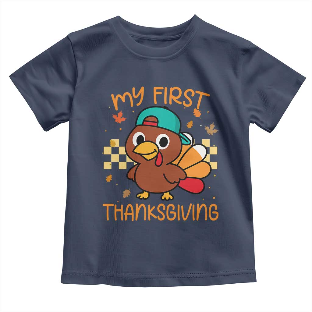 My First Thanksgiving Toddler T Shirt Funny Newborn Thanksgiving Turkey Boys - Wonder Print Shop