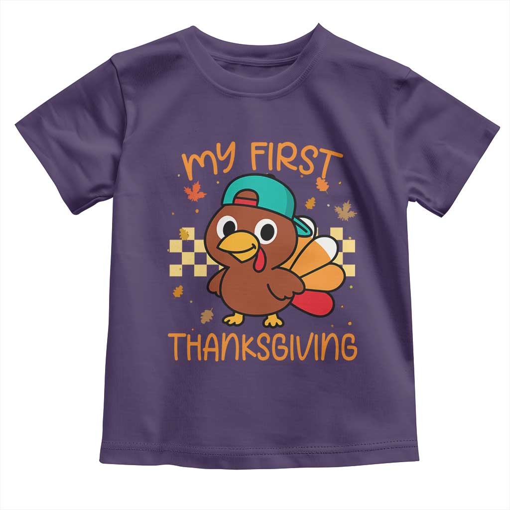 My First Thanksgiving Toddler T Shirt Funny Newborn Thanksgiving Turkey Boys - Wonder Print Shop