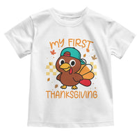 My First Thanksgiving Toddler T Shirt Funny Newborn Thanksgiving Turkey Boys - Wonder Print Shop