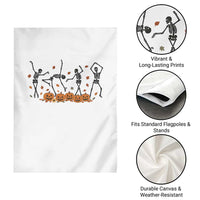 Dancing Skeleton Garden Flag Retro Halloween Party Pumpkin Fall Season - Wonder Print Shop